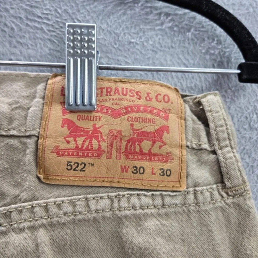 Levi's 522 Men Jeans 30X30‎ Brown Denim Slim Taper Cotton Mid Rise (30x27)